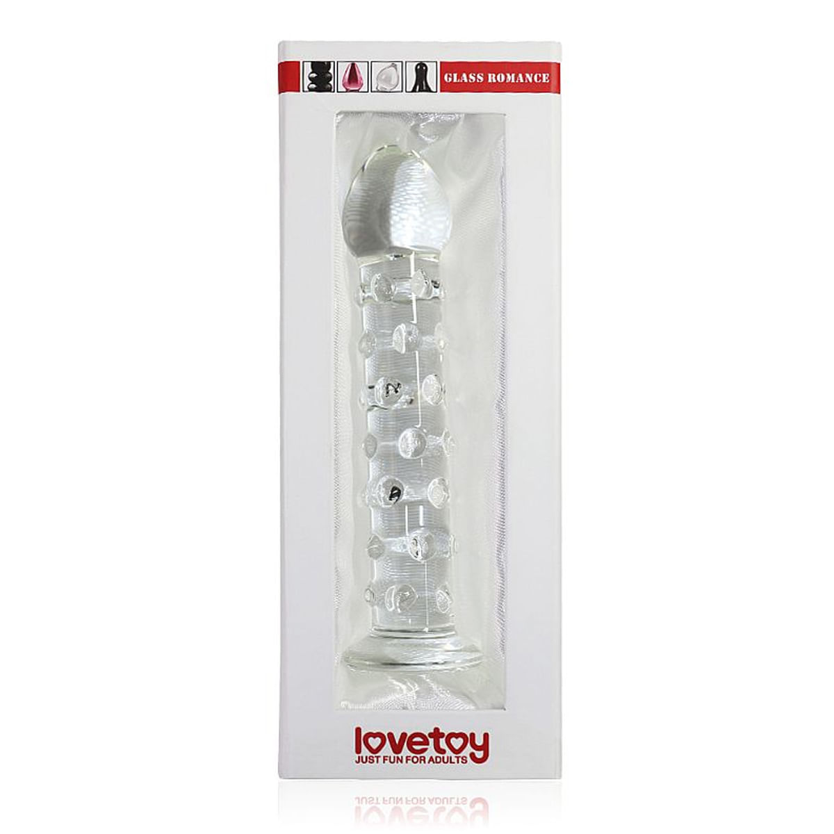 Lovetoy Glass Romance Plug Anal em Vidro com Relevo 17 x 3 cm Sexy Import