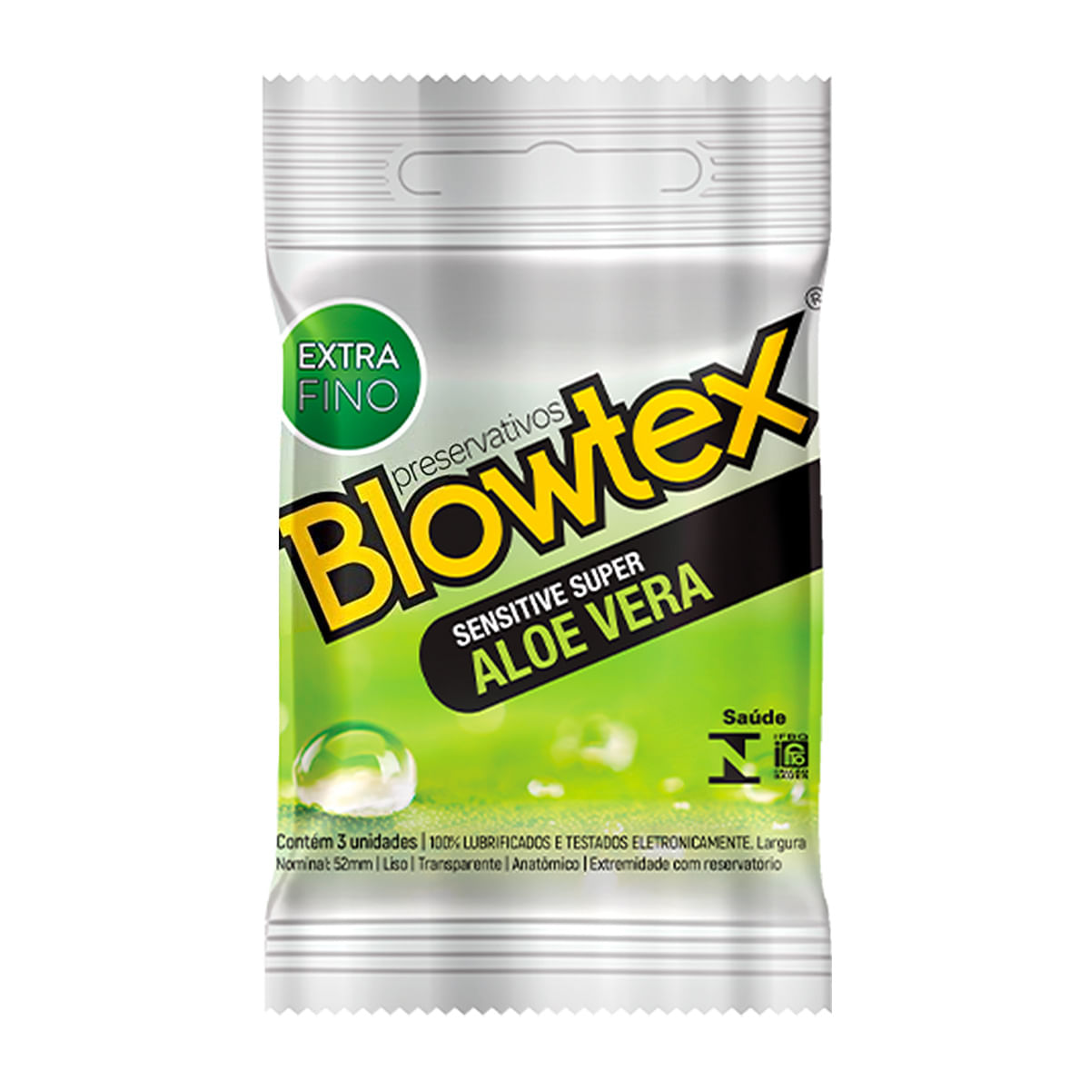 Preservativos Lubrificados Sensitive Super Aloe Vera 3 Unidades Blowtex