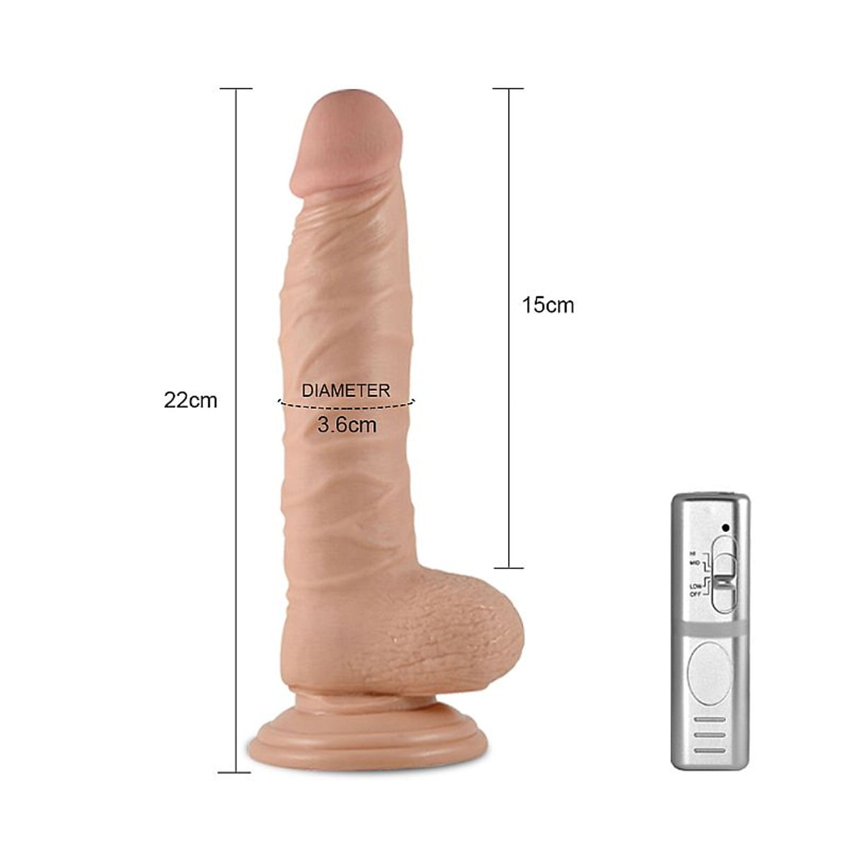 Real Extreme Prótese Realística com Ventosa e 3 Modos de Vibração 20 x 4 cm Sexy Import