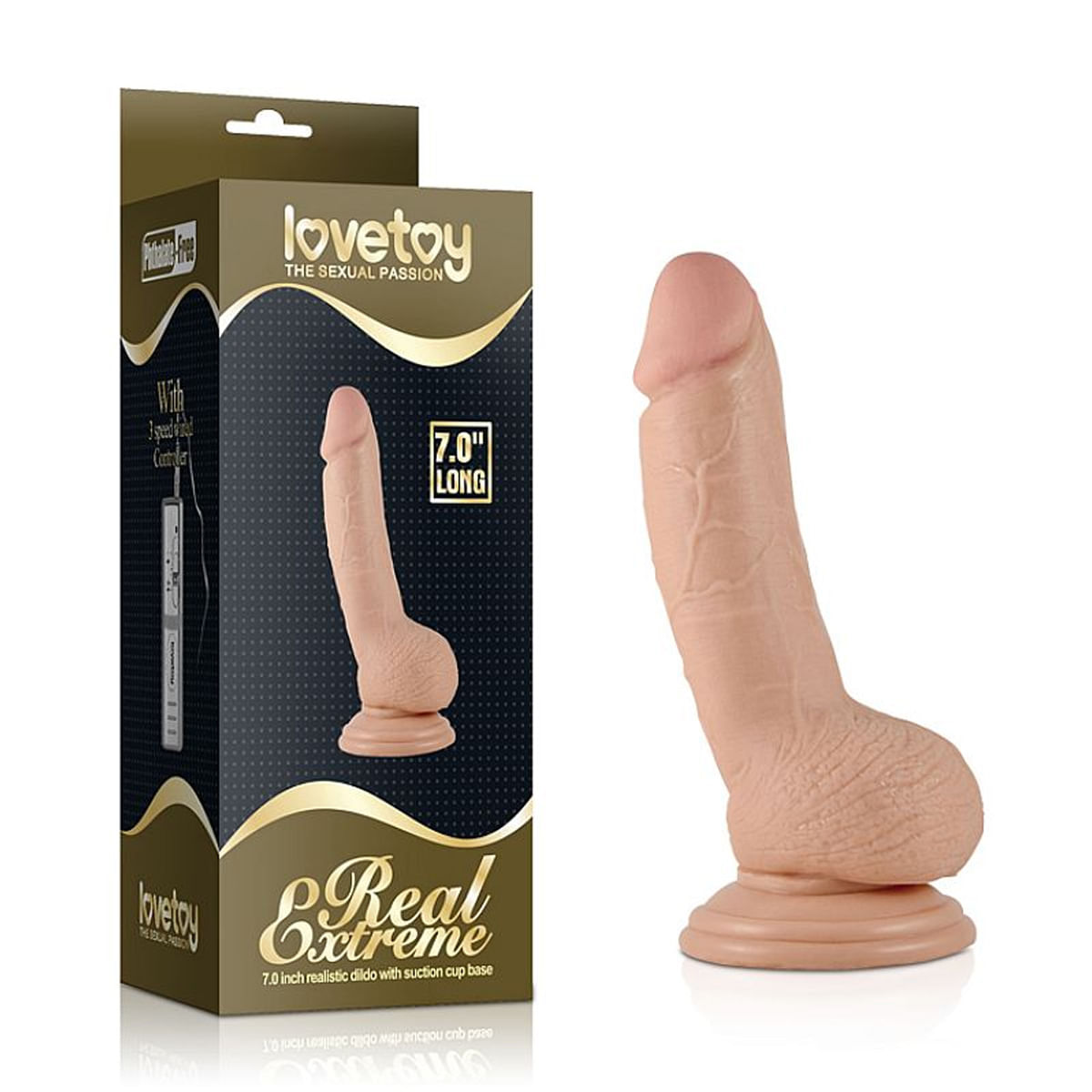Real Extreme Prótese Realística com Ventosa e 3 Modos de Vibração 18,5 x 4,5 cm Sexy Import