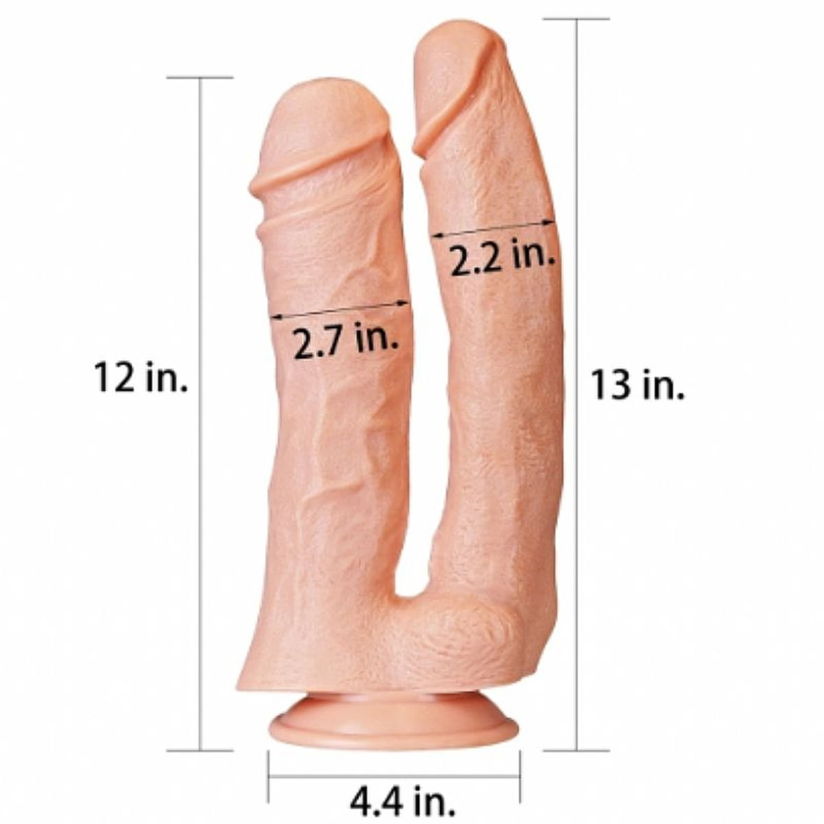 Lovetoy Mega Double Dildo Prótese Realística Dupla com Ventosa Sexy Import