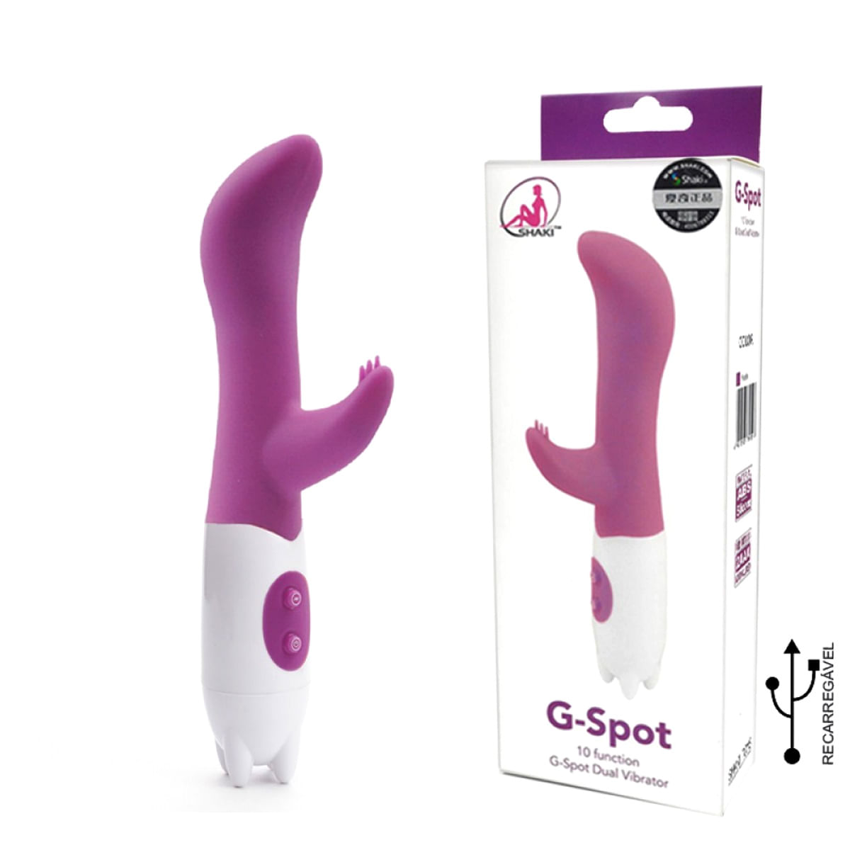 Vibrador G-spot Dual Stick em Silicone Solf Touch com Estimulador à prova D'água Miss Collection Vibrador G-spot Dual Stick em Silicone Solf Touch com Estimulador à prova D'água Miss Collection