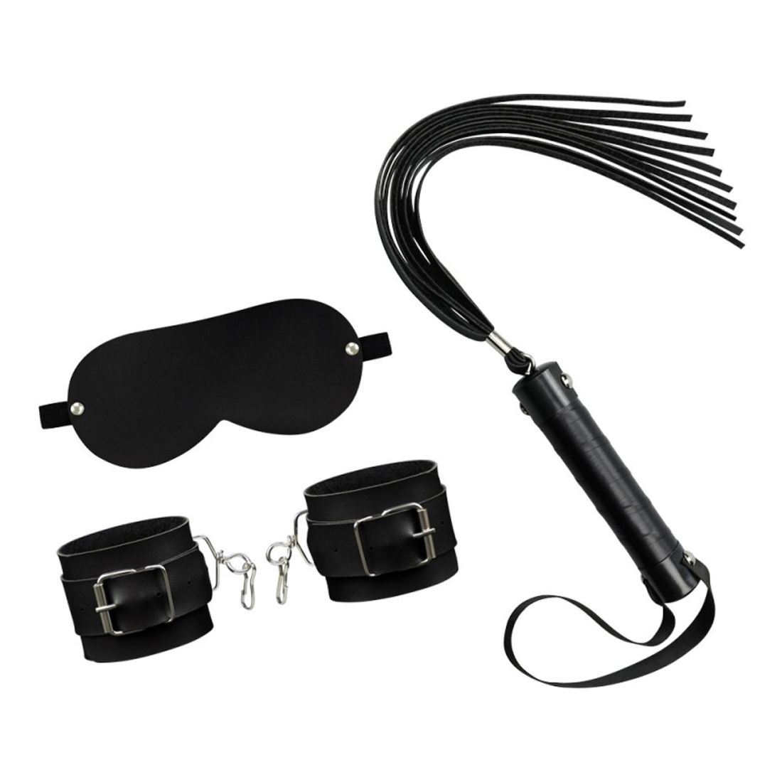 Kit Fetiche 3 em 1 Algema Venda e Chicote 