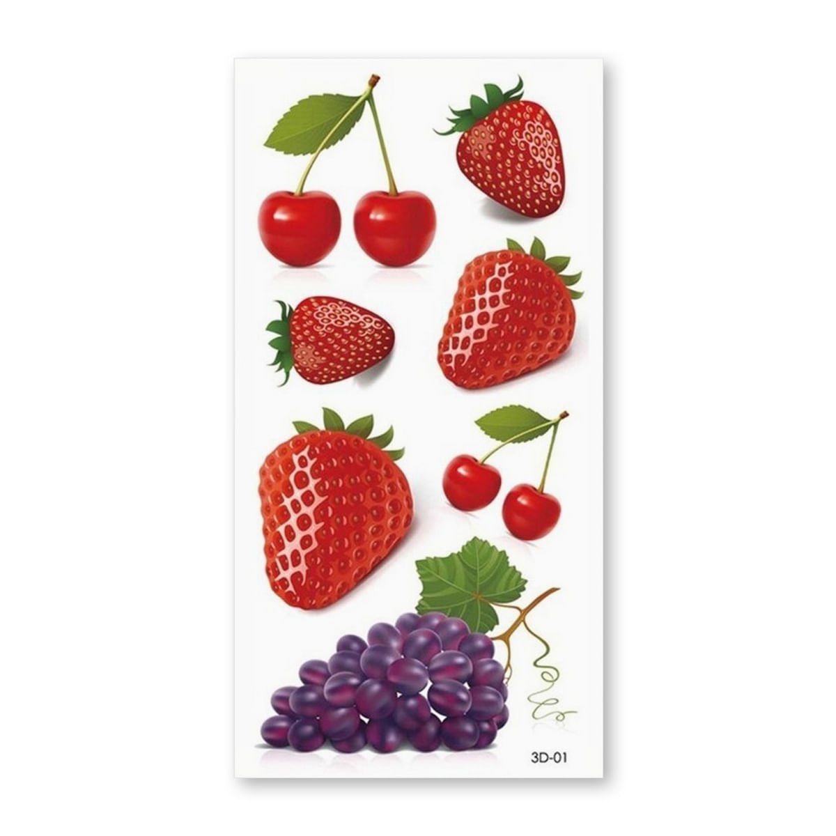 Tatuagem Adesiva Temporária Frutas 19 x 9 cm Luvi Tatuagem Adesiva Temporária Frutas 19 x 9 cm Luvi