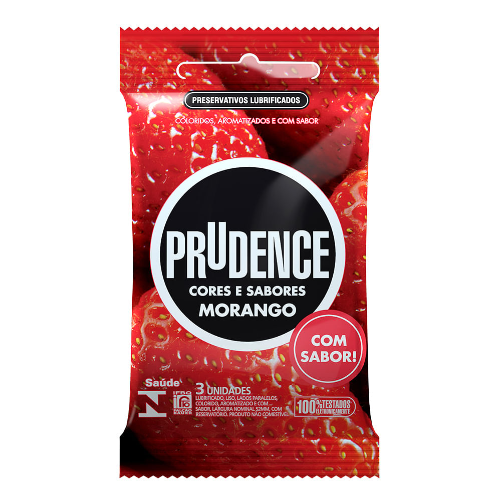 Preservativos Cores e Sabores Morango Prudence