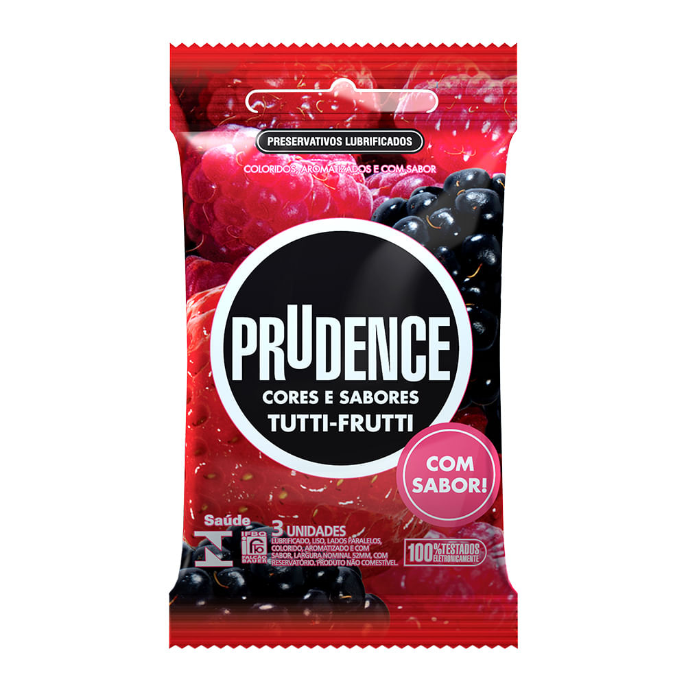 Preservativos Cores e Sabores Tutti-Frutti Prudence