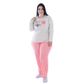 Pijama Tradicional Canelado Plus Size Feminino com Manga Longa e Calça Coleção Inverno Victory