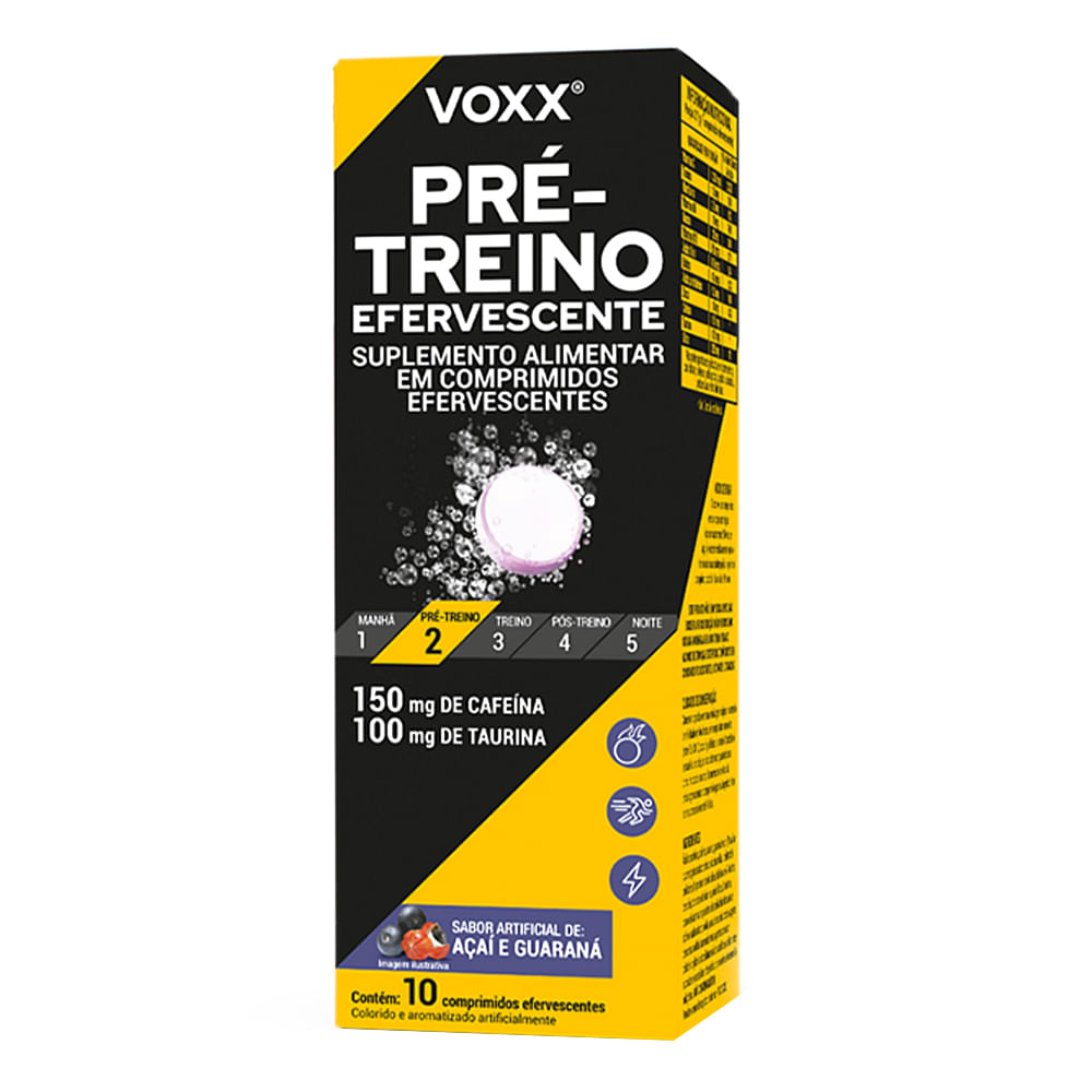 Voxx Pré Treino Suplemento Alimentar Efervescente com 10 Comprimidos Cimed