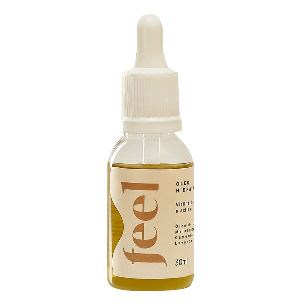 Óleo Hidratante com Óleo de Coco , Melaleuca, Camomila e Lavanda 30ml Feel