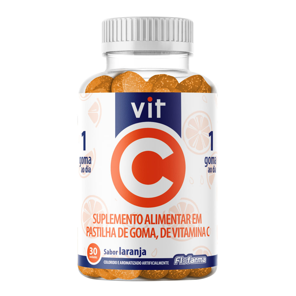 Vit C Suplemento Alimentar em Pastilha de Vitamina C com 30 unidades Flofarma