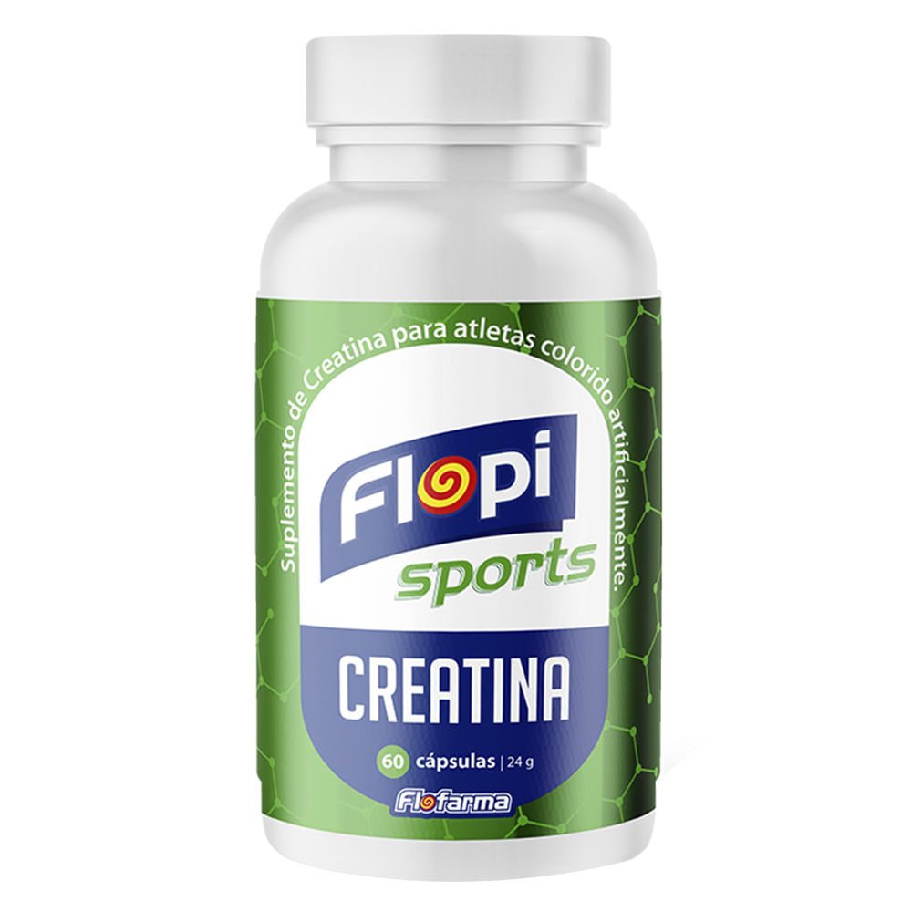 Flopi Sports Creatina Suplemento Vitamínico com 60 Cápsulas Flofarma