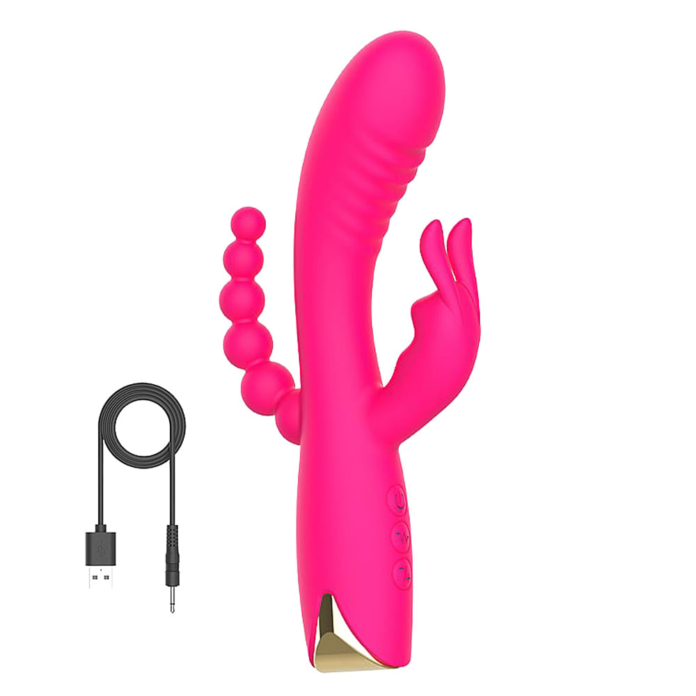 NV Toys Vibrador com Estimulação Tripla Ponto G Clitóris e Anus com 10 Modos de Vibração Sexy Import