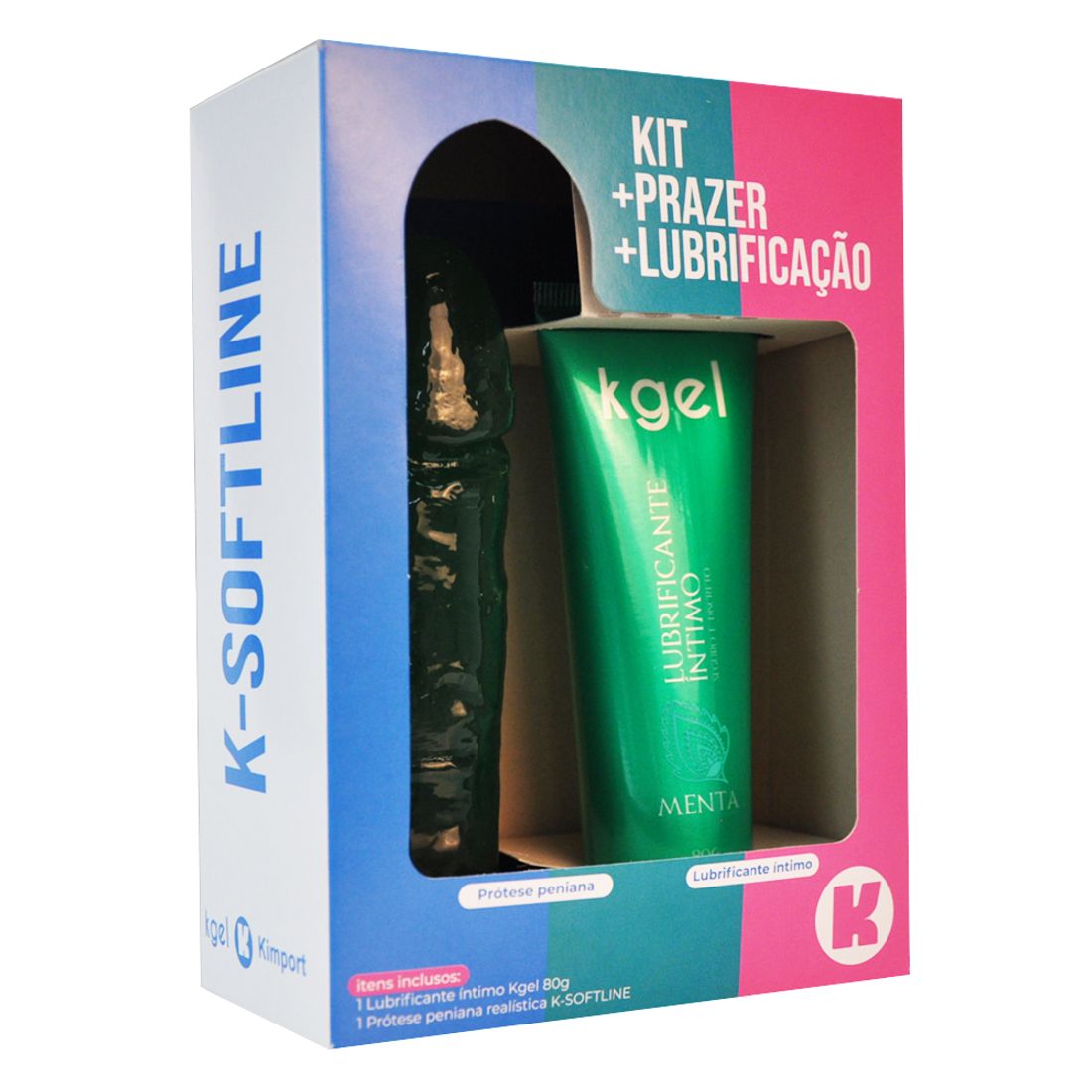 Kgel Softline Kit Lubrificante Íntimo Aromático 80g e Prótese Peniana 15,5x3,7cm K Import e Export