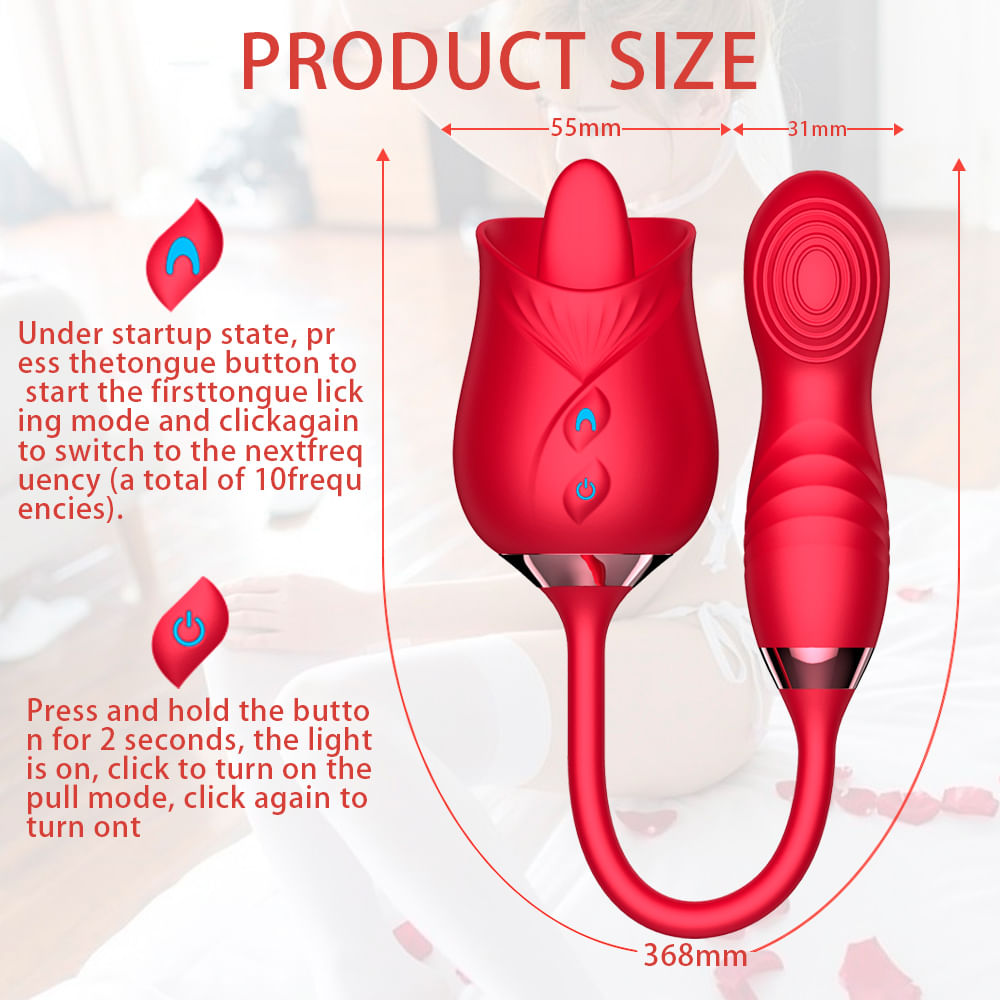 Vibrador Duplo com 10 Movimentos de Língua e Pulsação Vip Mix
