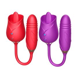 Vibrador Duplo com 10 Modos de Movimentos de Língua, Vibração e Vai e Vem com Aquecimento Vip Mix