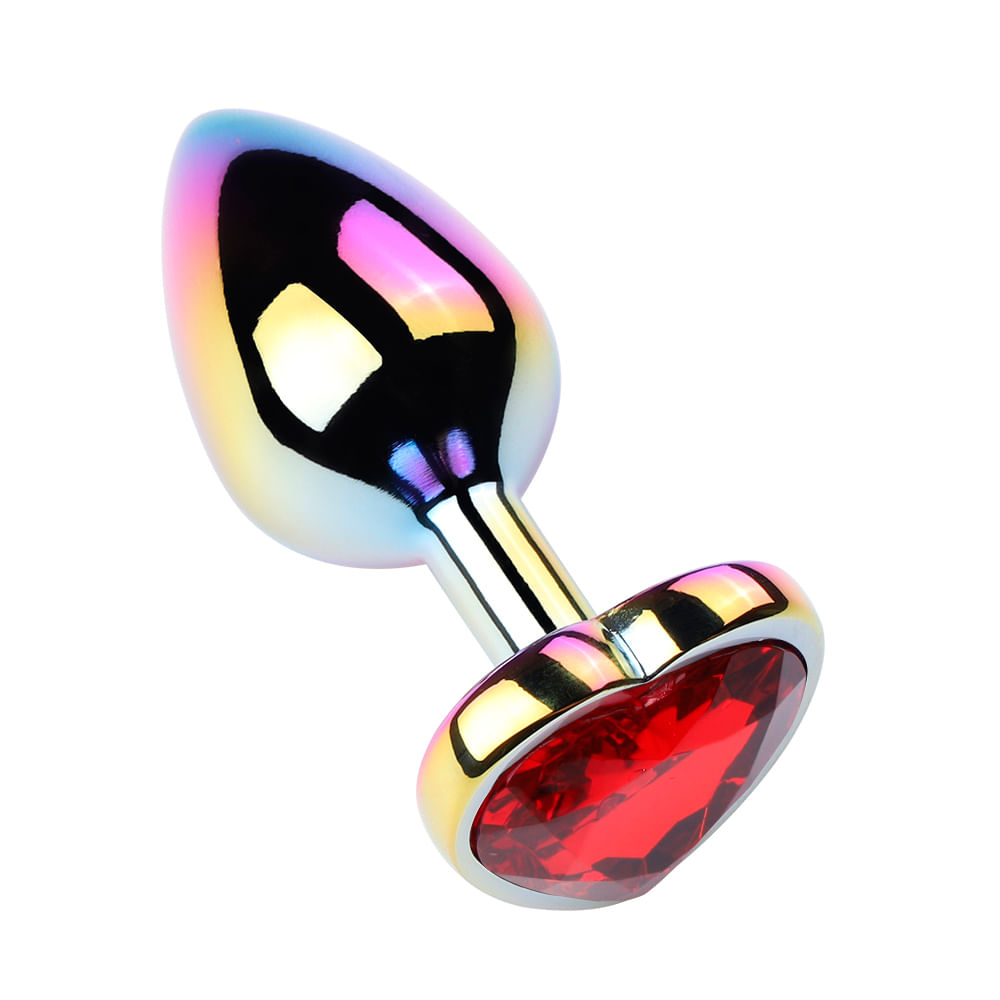 Plug Anal Colorido com Pedra Coração Vip Mix