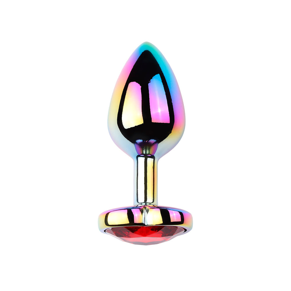 Plug Anal Colorido com Pedra Coração Vip Mix