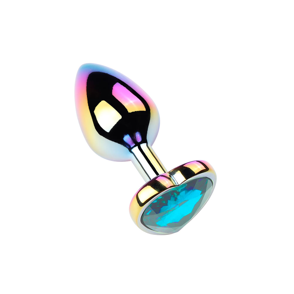 Plug Anal Colorido com Pedra Coração Vip Mix