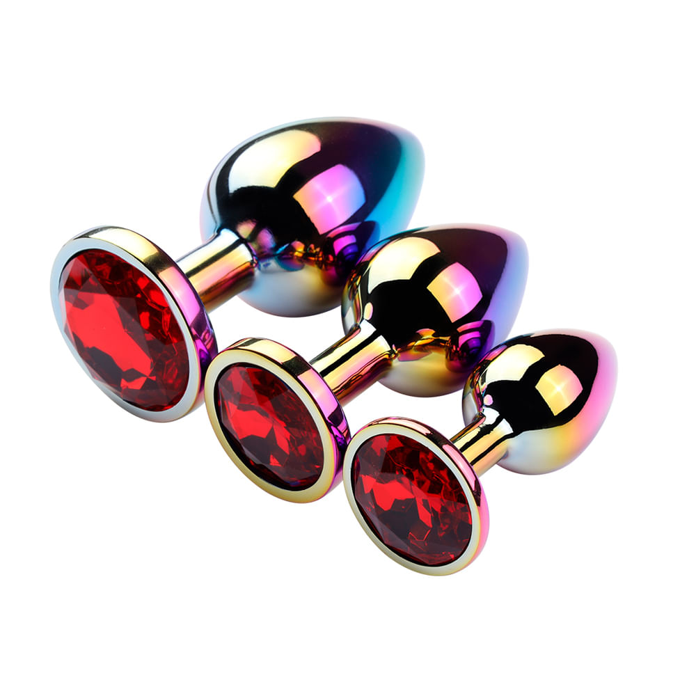 Plug Anal Colorido com Pedra Redonda Vip Mix