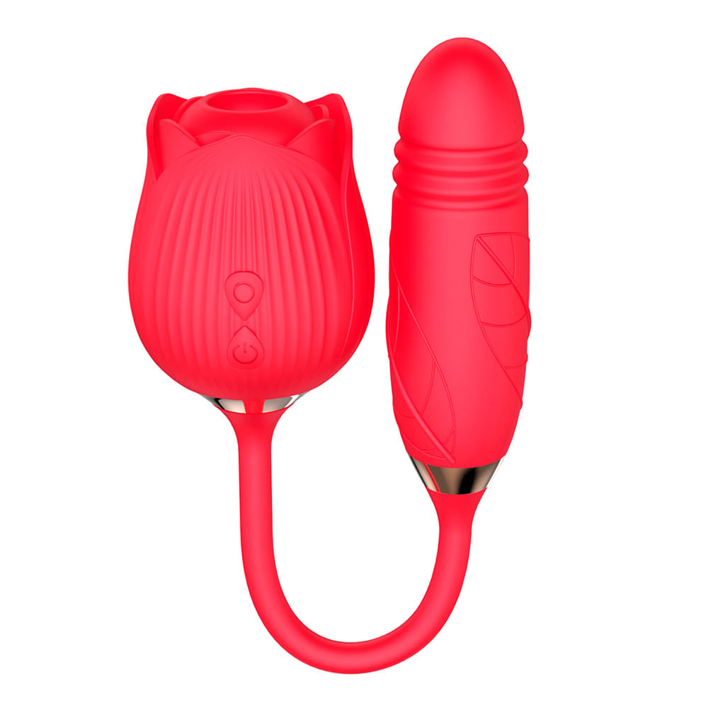 Vibrador Duplo com 10 Modos de Vibração, Pulsação e Vai e Vem Vip Mix - Cor: Vermelho Vibrador Duplo com 10 Modos de Vibração, Pulsação e Vai e Vem Vip Mix - Cor: Vermelho
