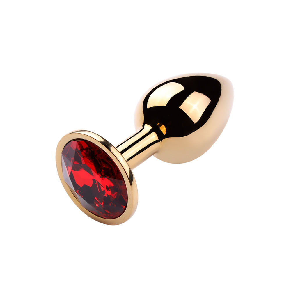 Plug Anal Dourado com Pedra Redonda Vip Mix em 10X Sem Juros Plug Anal Dourado com Pedra Redonda Vip Mix em 10X Sem Juros