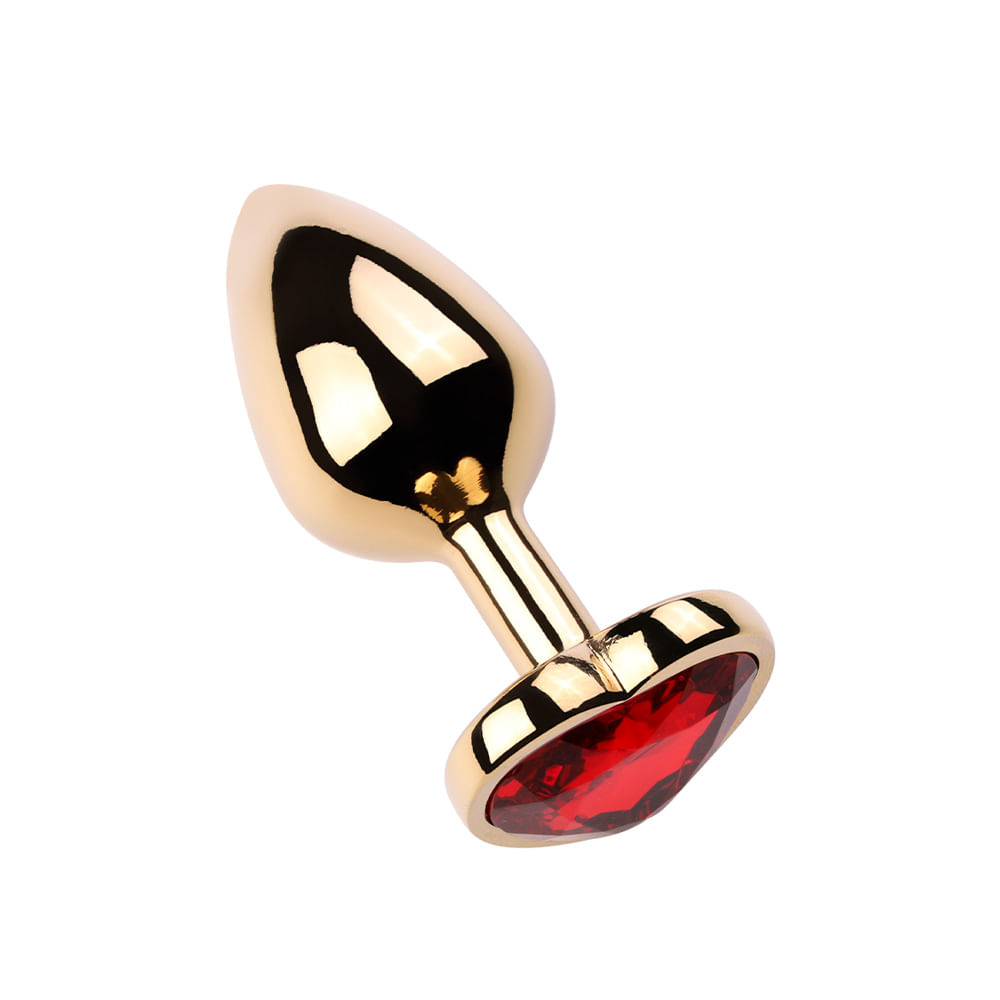 Plug Anal Dourado com Pedra Coração Vip Mix