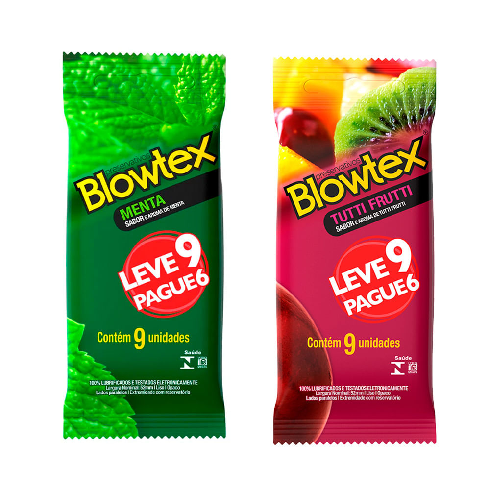 Preservativos Sabor e Aroma Leve 9 Pague 6 unidades Blowtex