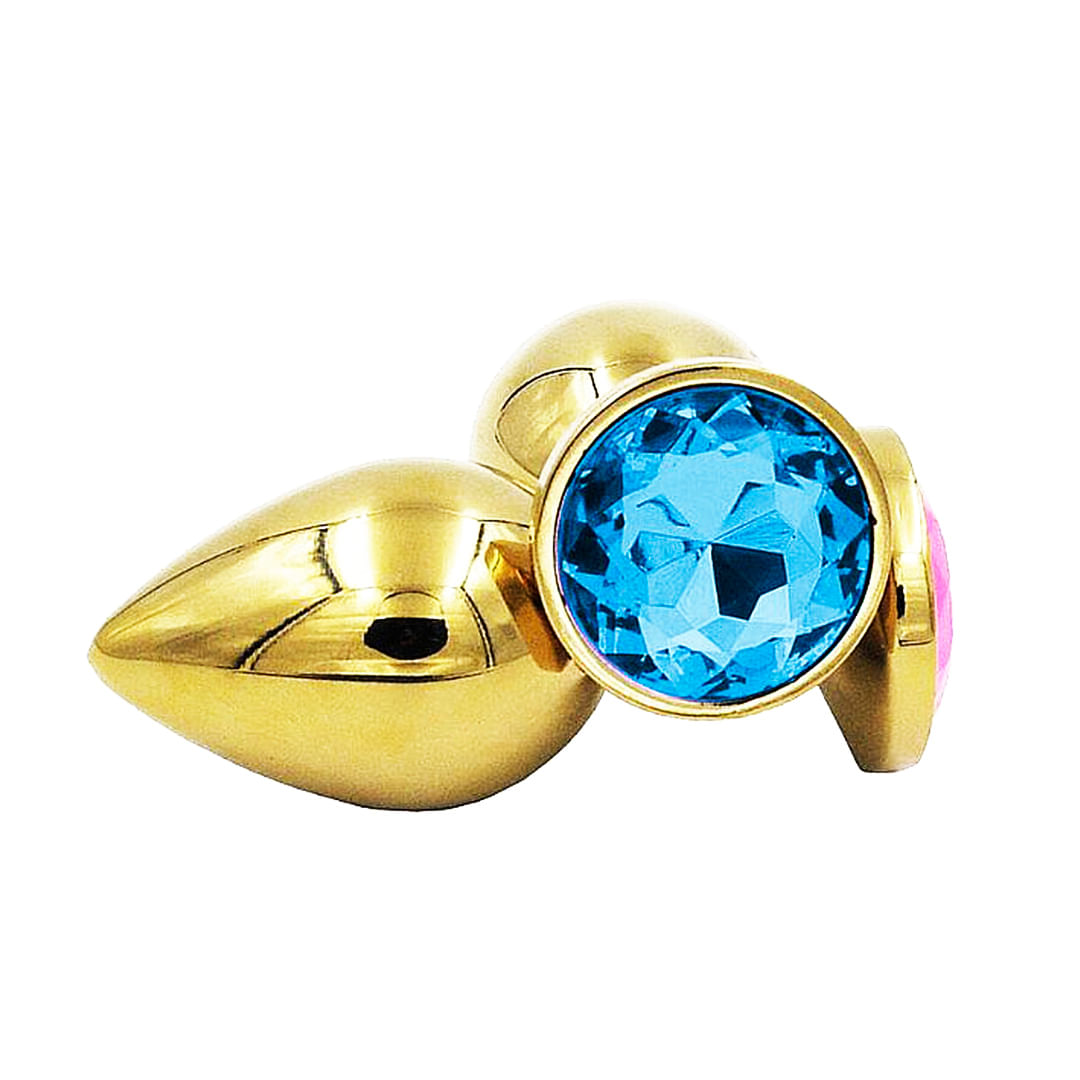 Plug Anal Dourado em Ao com Pedra Redonda Sexy Import em 10X Sem Juros Plug Anal Dourado em Ao com Pedra Redonda Sexy Import em 10X Sem Juros