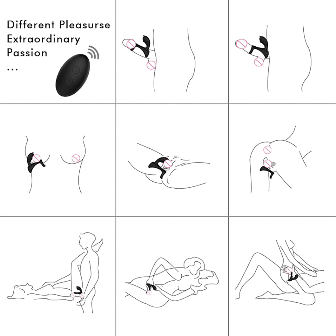 Hi Fun S-Hande Anel Peniano com Estimulador de Clitoris com 9 Modos de Vibração Sexy Import