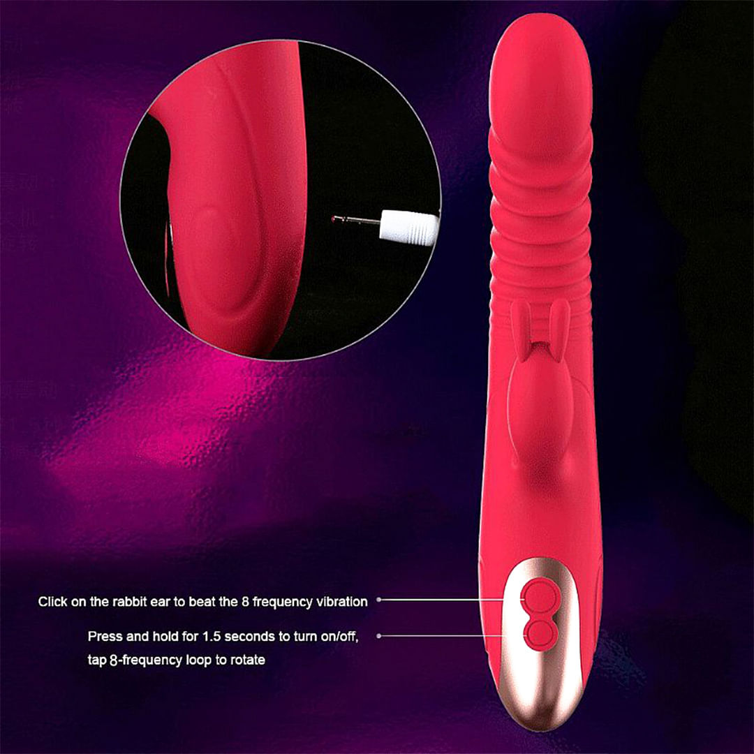 Libo Vibrador Coelho com 8 Modos de Vibração e 3 Velocidade de Vai e Vem Sexy Import