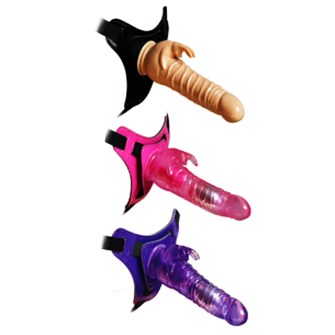 Cinta Peniana com Vibrador Estimulador de Clitóris Coelho com 10 Modos de Vibração Sexy Import