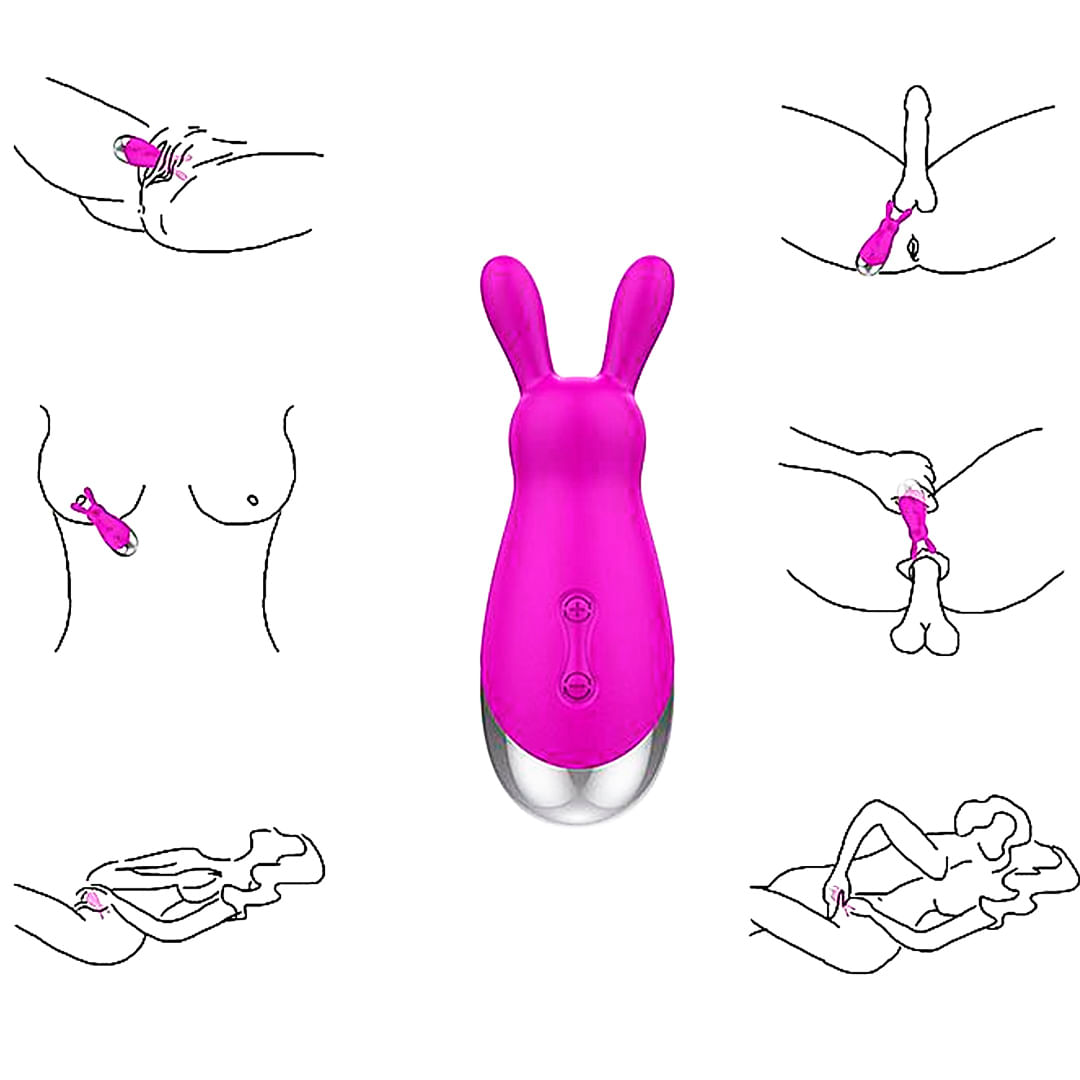 Vibrador de Clitoris com Formato de Coelho com 10 Modos de Vibração Sexy Import