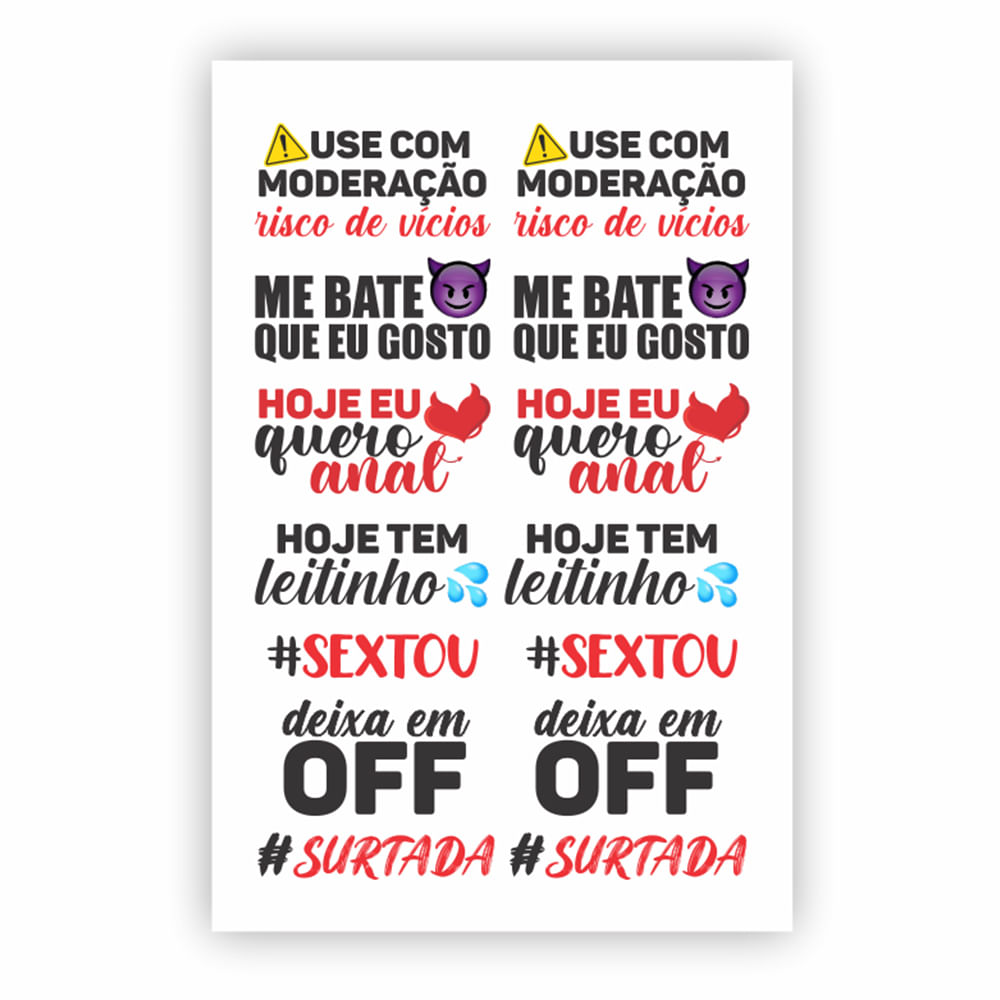 Sexy Tatoo Cartela de Tatuagens Temporárias Use com Moderação 15 x 10 cm Sedux Sexy Tatoo Cartela de Tatuagens Temporárias Use com Moderação 15 x 10 cm Sedux
