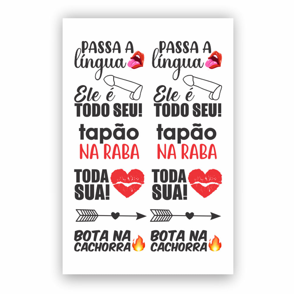 Sexy Tatoo Cartela de Tatuagens Temporárias Passa a Língua 15 x 10 cm Sedux Sexy Tatoo Cartela de Tatuagens Temporárias Passa a Língua 15 x 10 cm Sedux