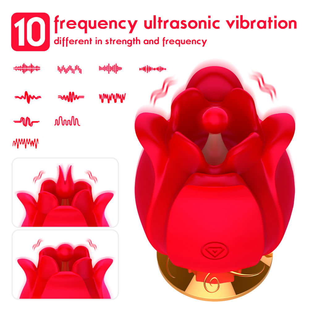 Estimulador de Clitóris em Formato de Flor com 10 Modos de Vibração Vip Mix