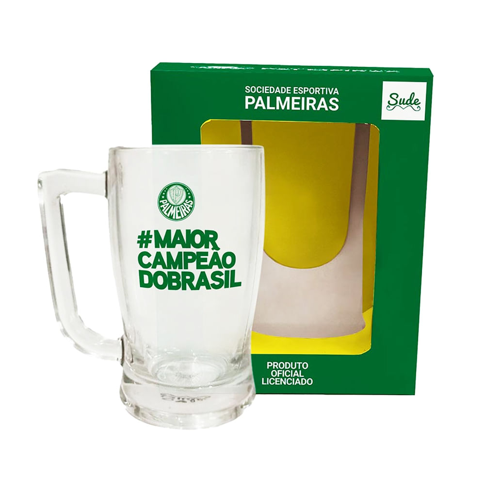 Caneca de Chopp Palmeiras Maior Campeão Do Brasil 330ml Sude Presentes