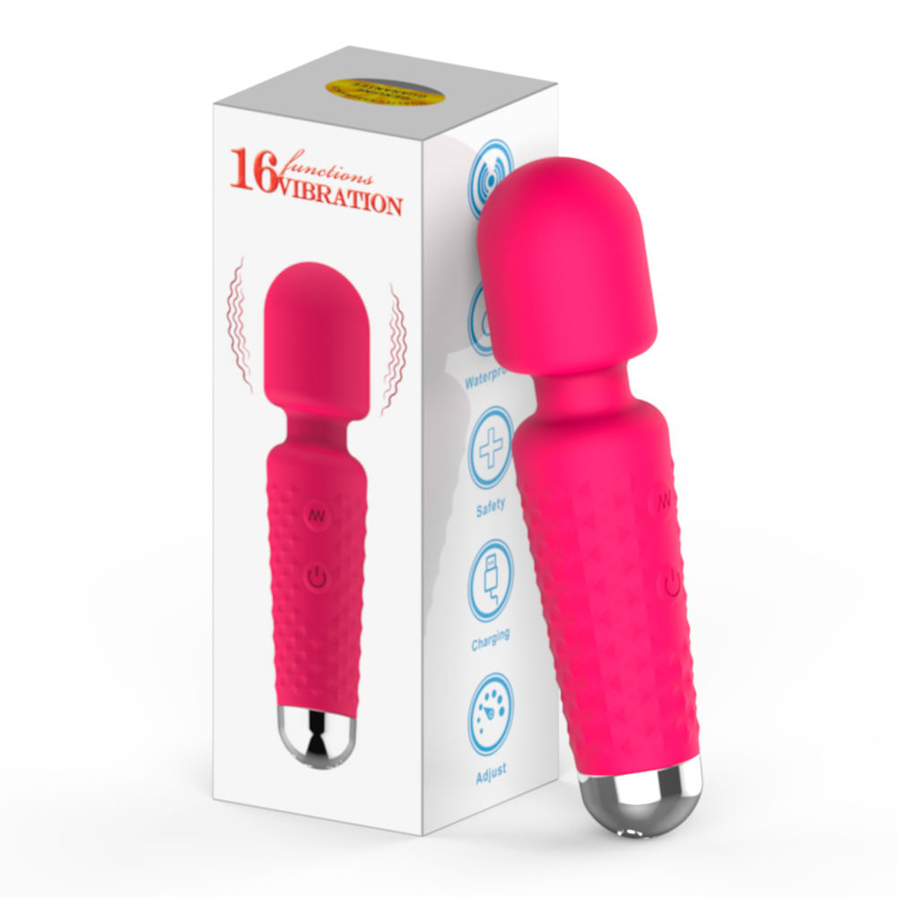 Mini Massageador com 16 Modos de Vibração