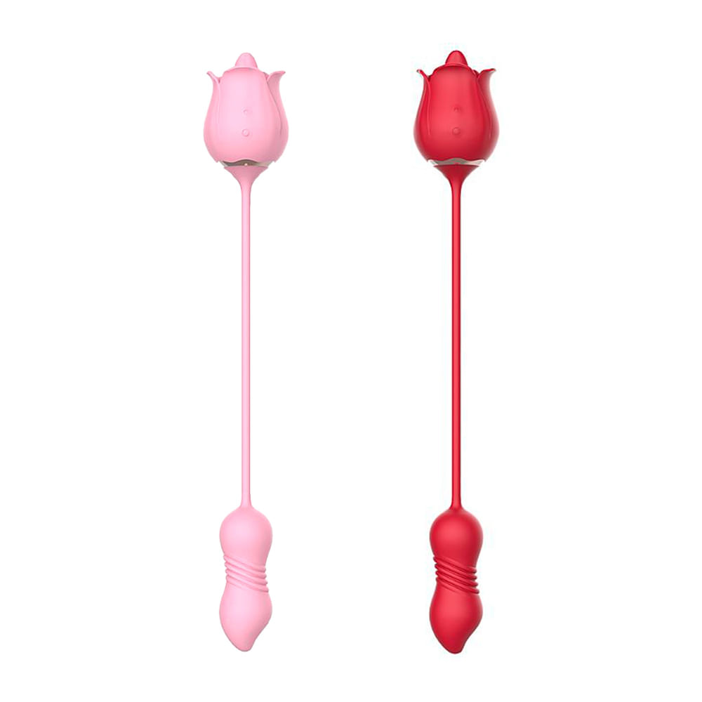 Rose Pro 7 Estimulador de Clitoris e Ponto G com 9 Modos de Vibração e Lingua Sexy Import