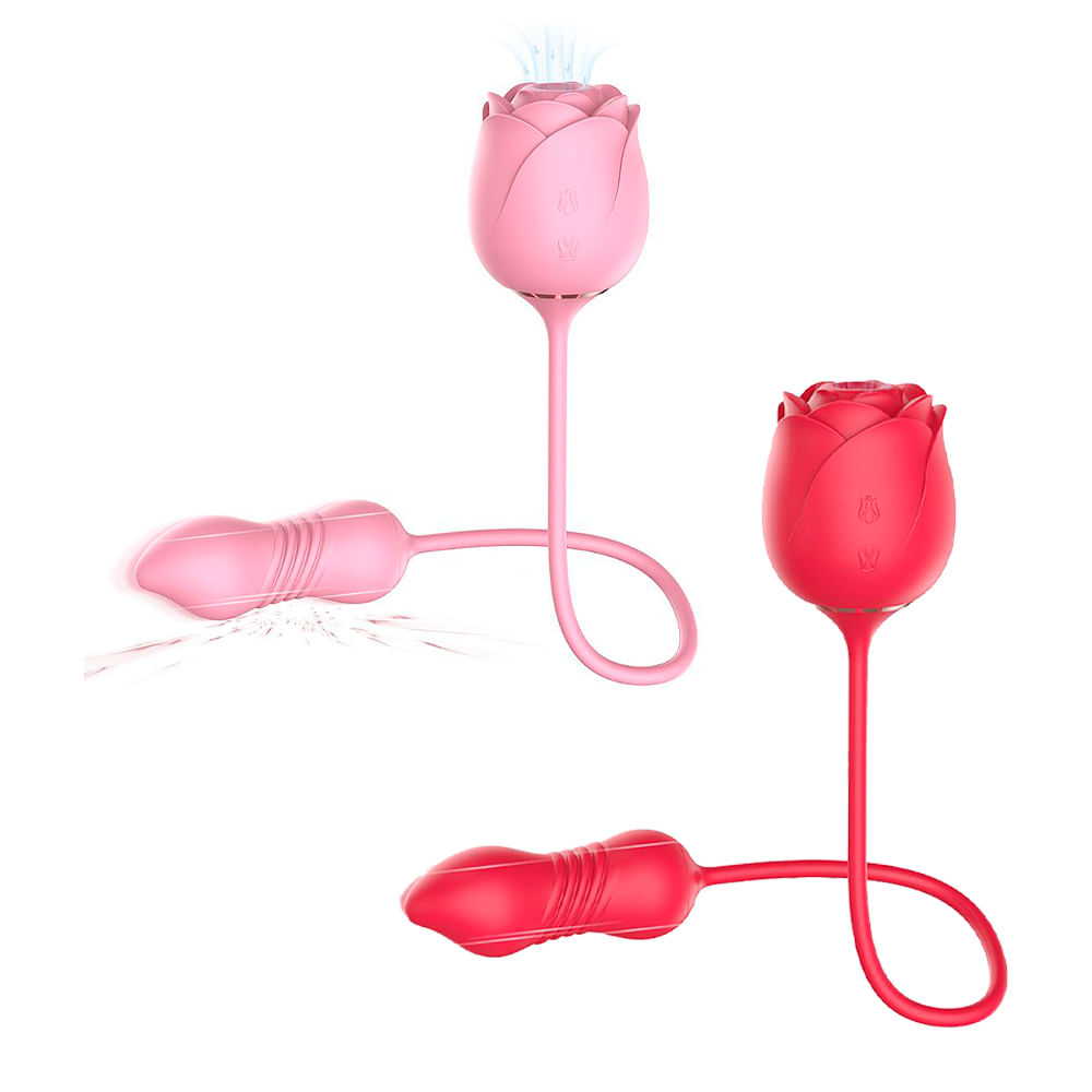 Immortal Flower 5 Estimulador de Clitoris e Ponto G com Pulsação e Vai e Vem Sexy Import