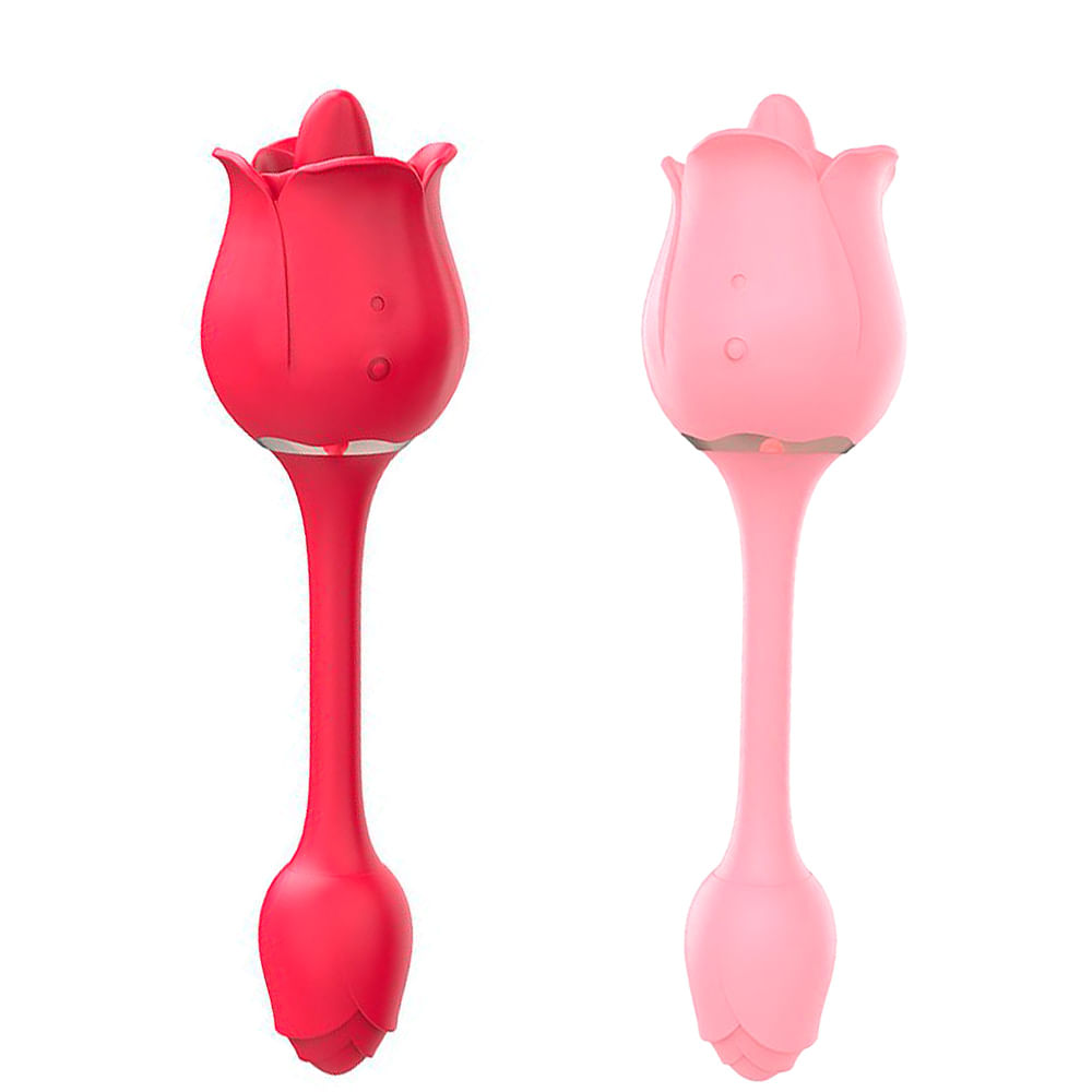 Rose Pro 5 Estimulador de Clitoris e Ponto G com 9 Modos de Vibração e Língua Sexy Import