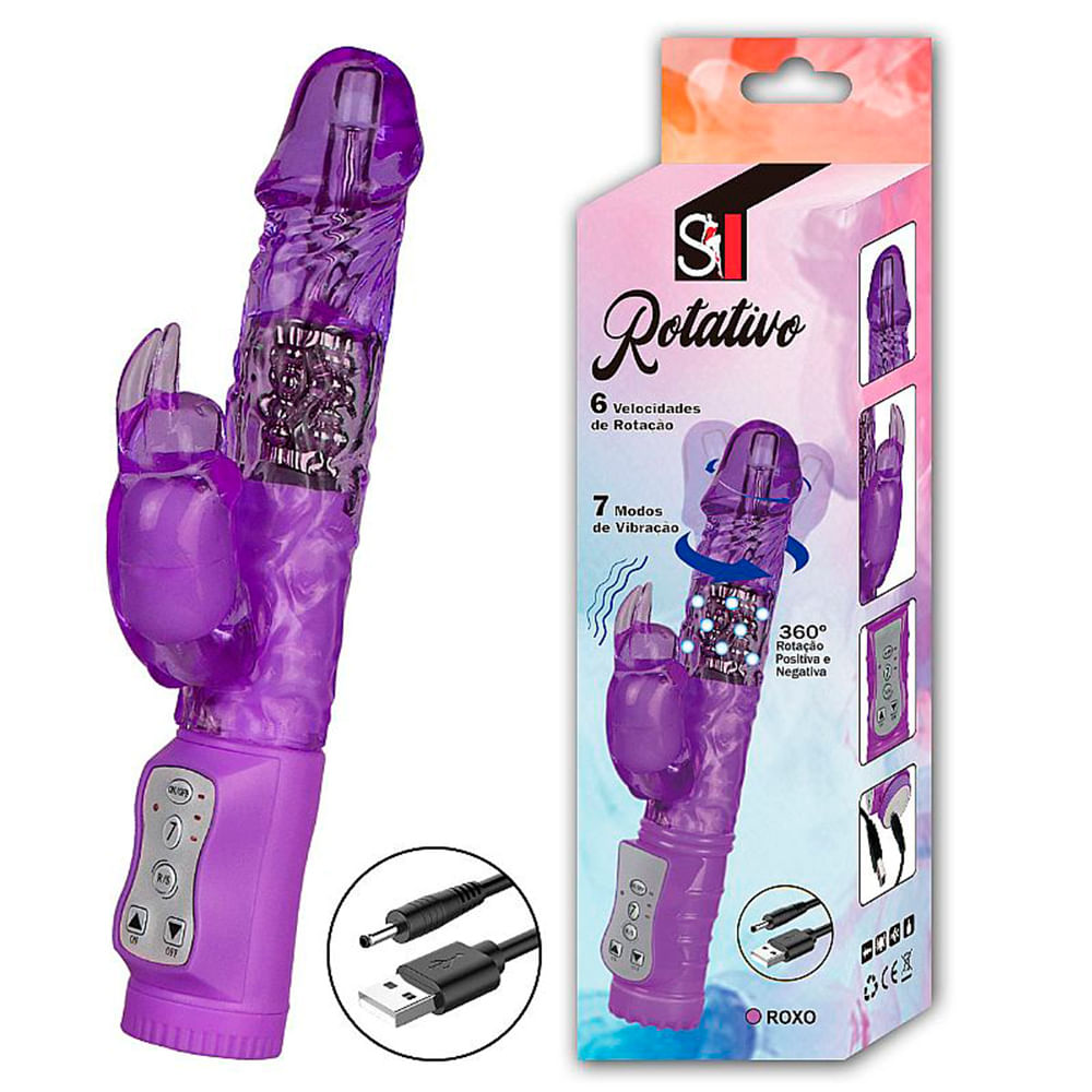 Vibrador com 7 Modos de Vibração e 6 Níveis de Rotação Sexy Import