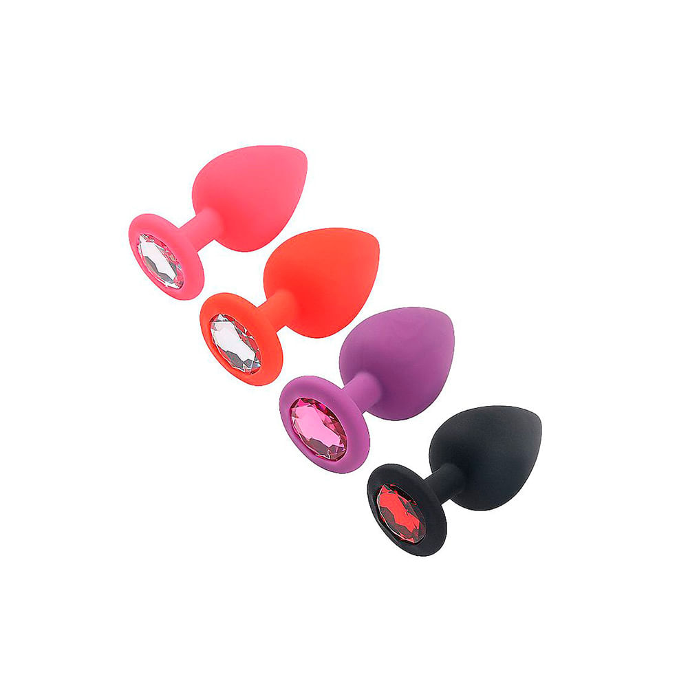 Plug Anal Redondo em Silicone com Pedra Sexy Import
