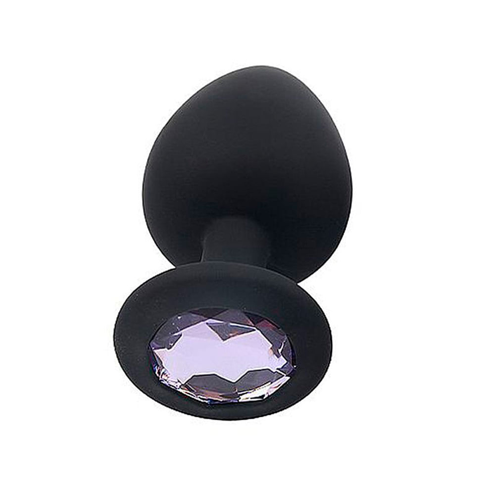 Plug Anal Redondo em Silicone com Pedra Sexy Import
