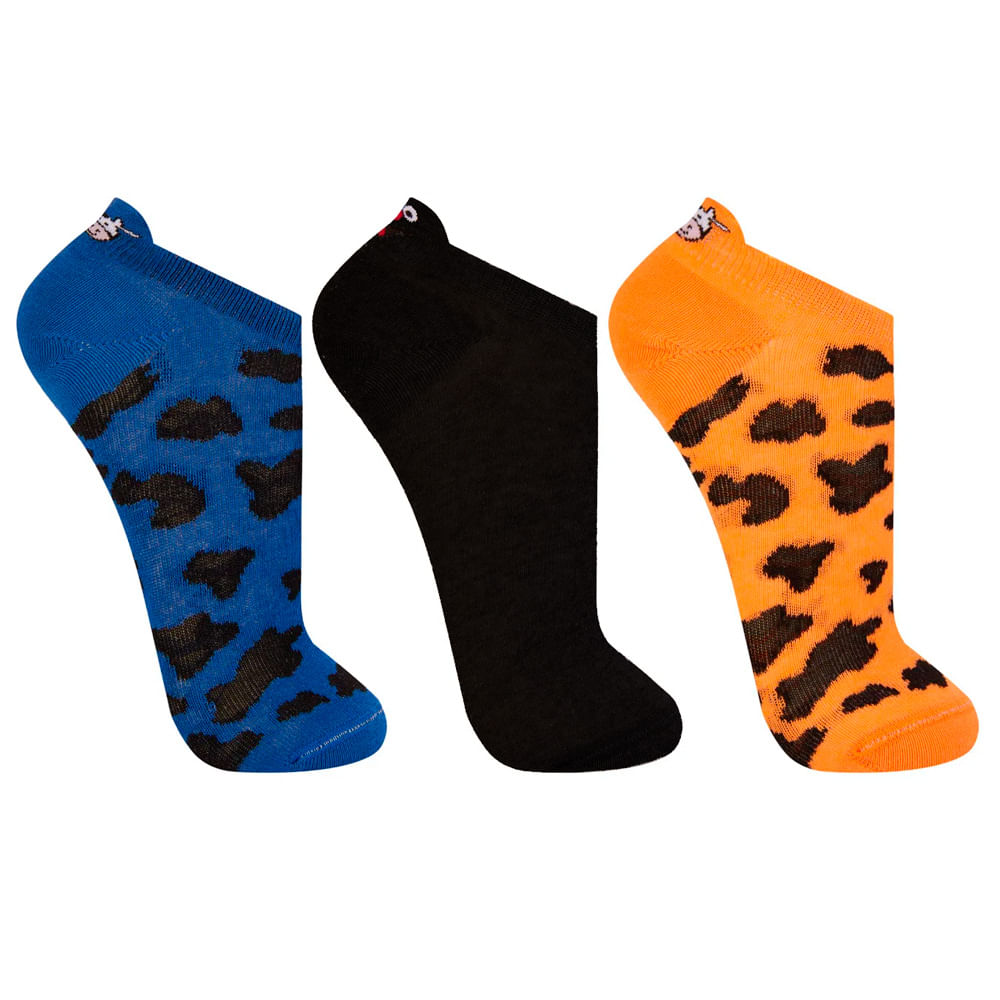 Kit Meia Feminina Soquete 3I Estampada com 3 unidades Trifil Socks