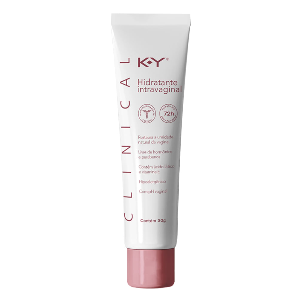 K-Y Clinical Hidratante Intravaginal Hipoalérgico com 10 aplicadores e Bisnaga de 30g