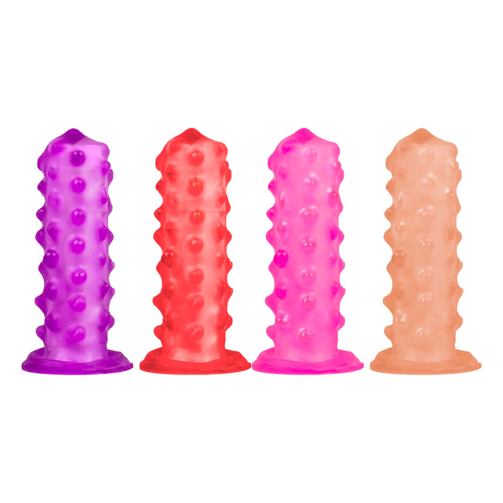 Capa de Dedo em Silicone com Saliências Massageadoras Pau Brasil