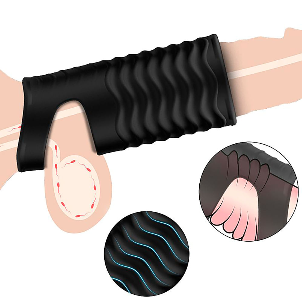 Wolf-L S-hande Capa Peniana com Textura Sexy Import