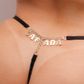 Calcinha Fio "Safada" com Strass Tallyta Moda Apimentada