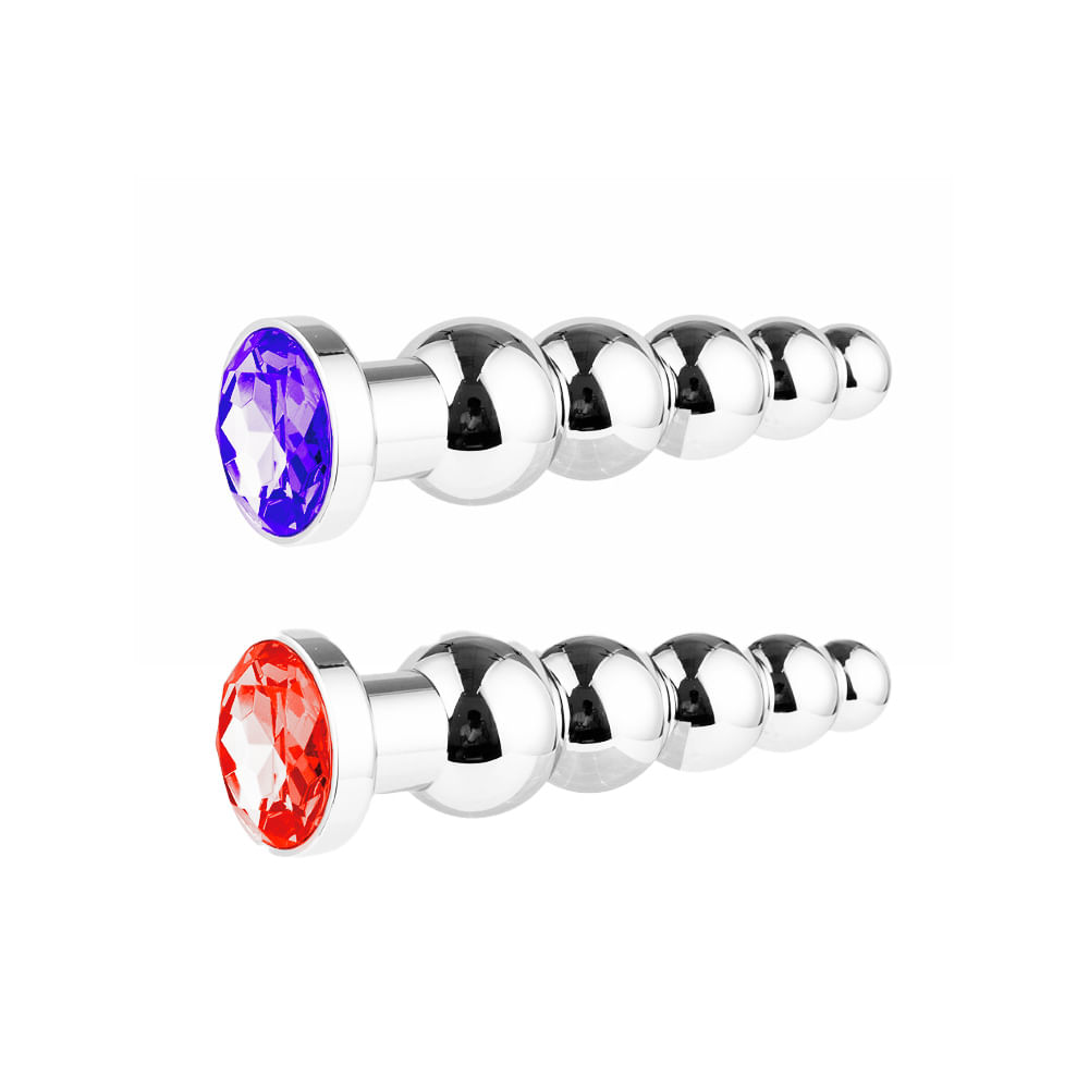 Plug Anal com Esferas Massageadoras de Aumento Gradual Vip Mix