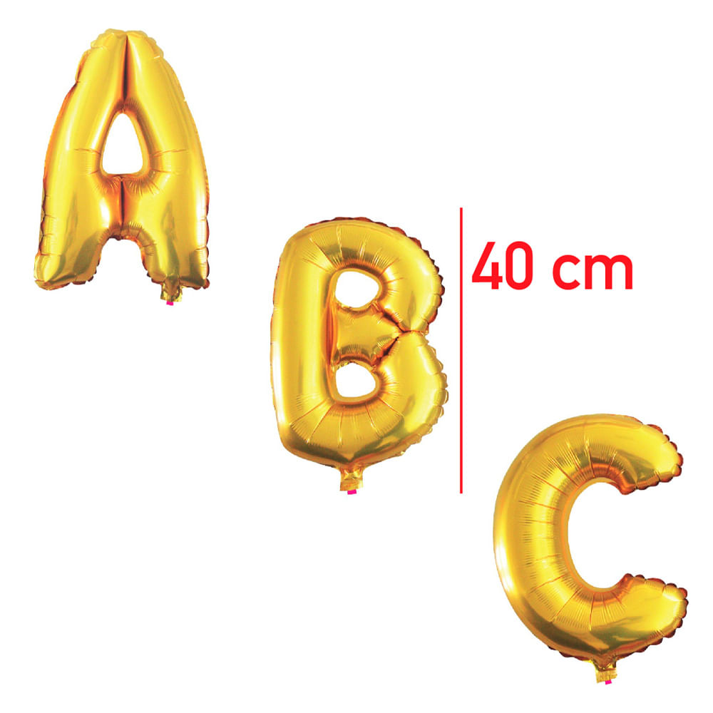 Balão Letra 16 Polegadas Dourado 40cm Gala Embalagens